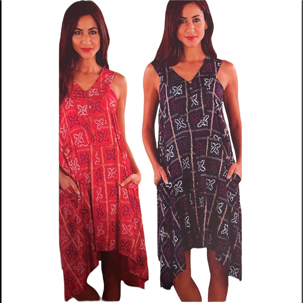 NWT.  Sacred Threads Dress Onesize.   BL/RD1. 221316